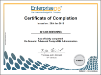 PostgreSQL Adv Certificate